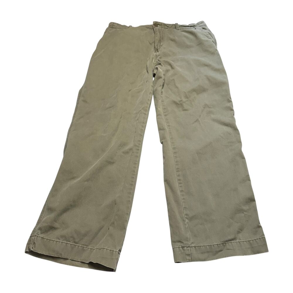 Old Navy Loose Fit Olive Chino Pants 34x30 Wide Leg Cotton